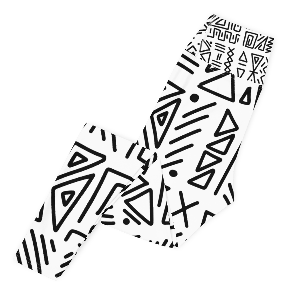 African Print Yoga Leggings | Black and white | Nomadic - Love Africa Print