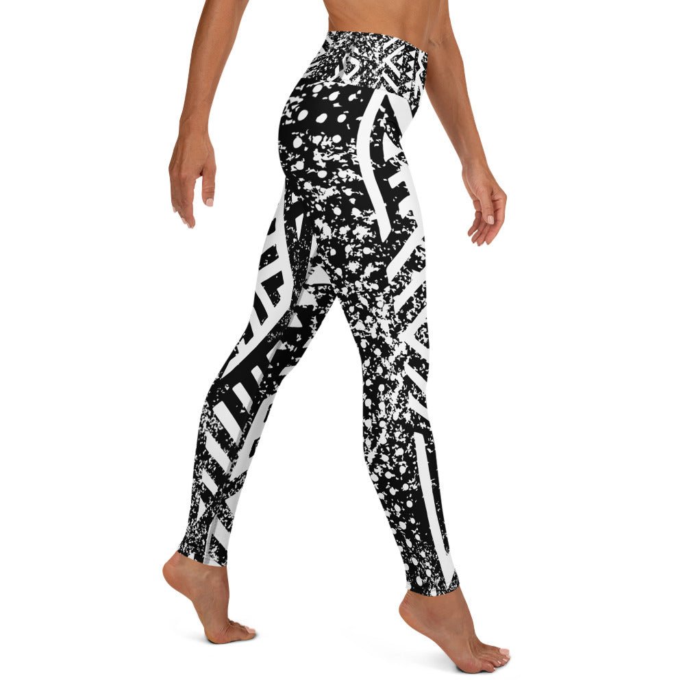 African Print Yoga Leggings | Black and white | Oasis - Love Africa Print