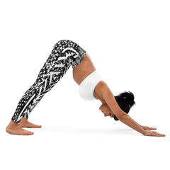 African Print Yoga Leggings | Black and white | Oasis - Love Africa Print