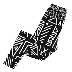 African Print Yoga Leggings | Black and white | Rhythms - Love Africa Print